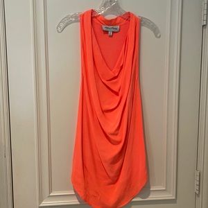 Fifteen Twenty Neon Sleeveless Silk Top Coral